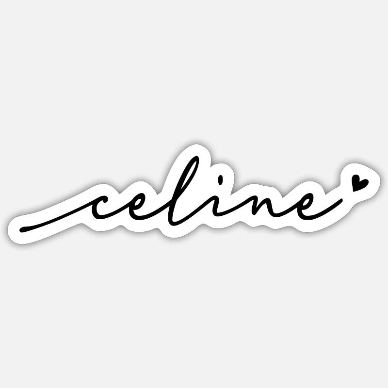 Celine Cursive Name Sticker size S (10 x 10 cm)