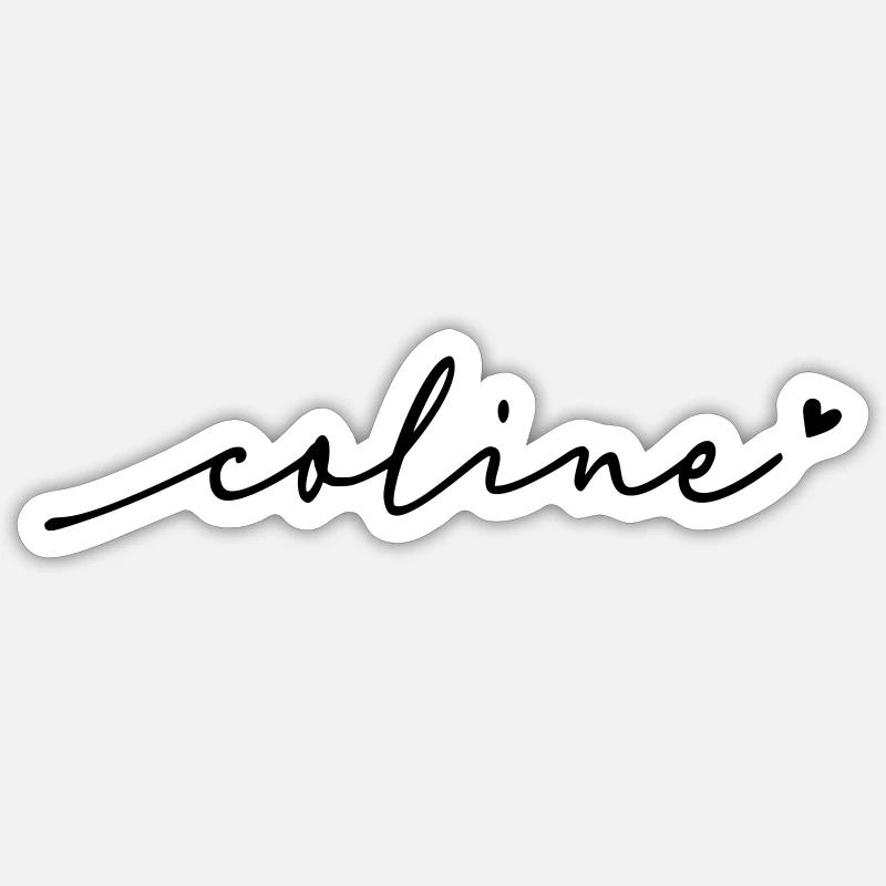 Coline Cursive Name - Sticker size S (10 x 10 cm) - white matte