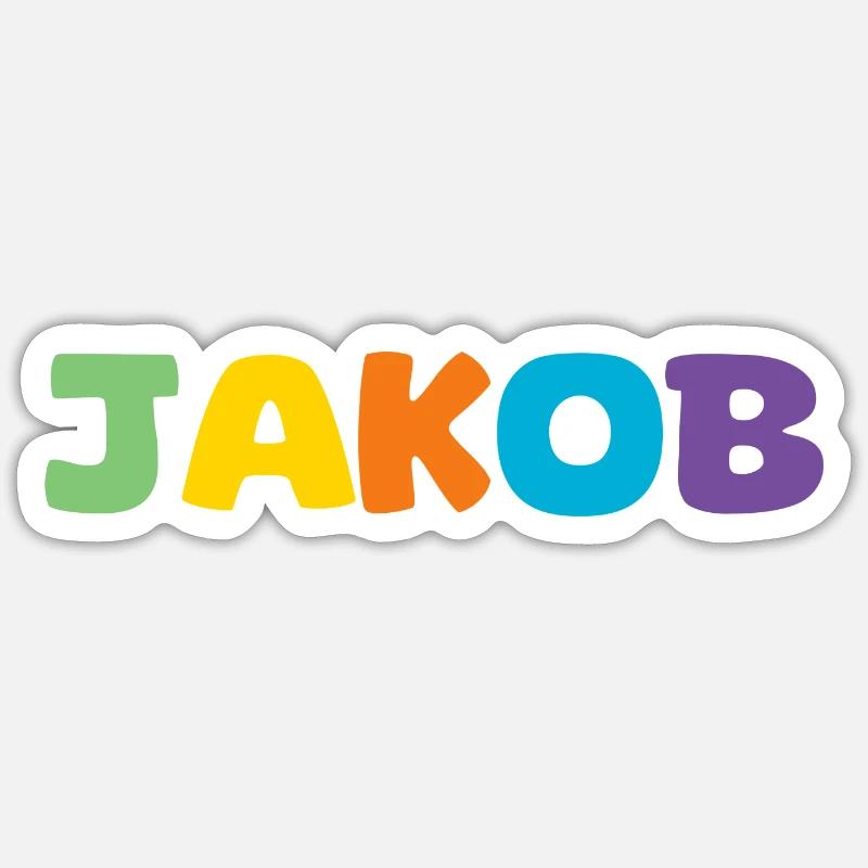 Name - Jakob - Sticker size S (10 x 10 cm) - white matte