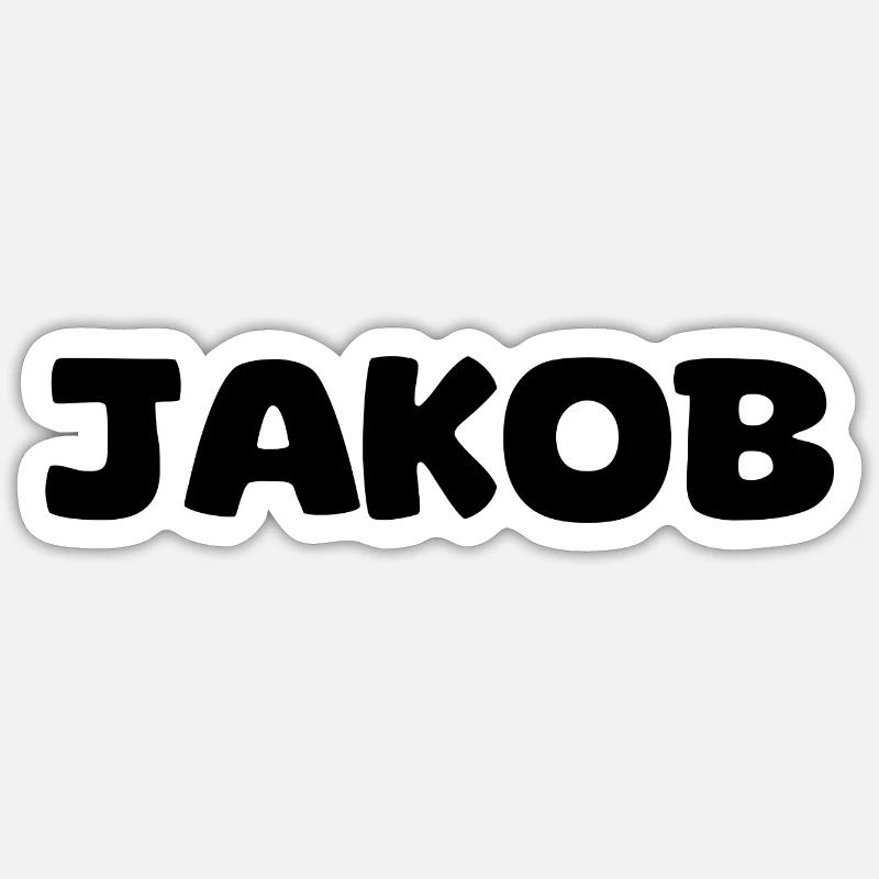 Nom - Jakob - Sticker taille S (10 x 10 cm) - blanc mat