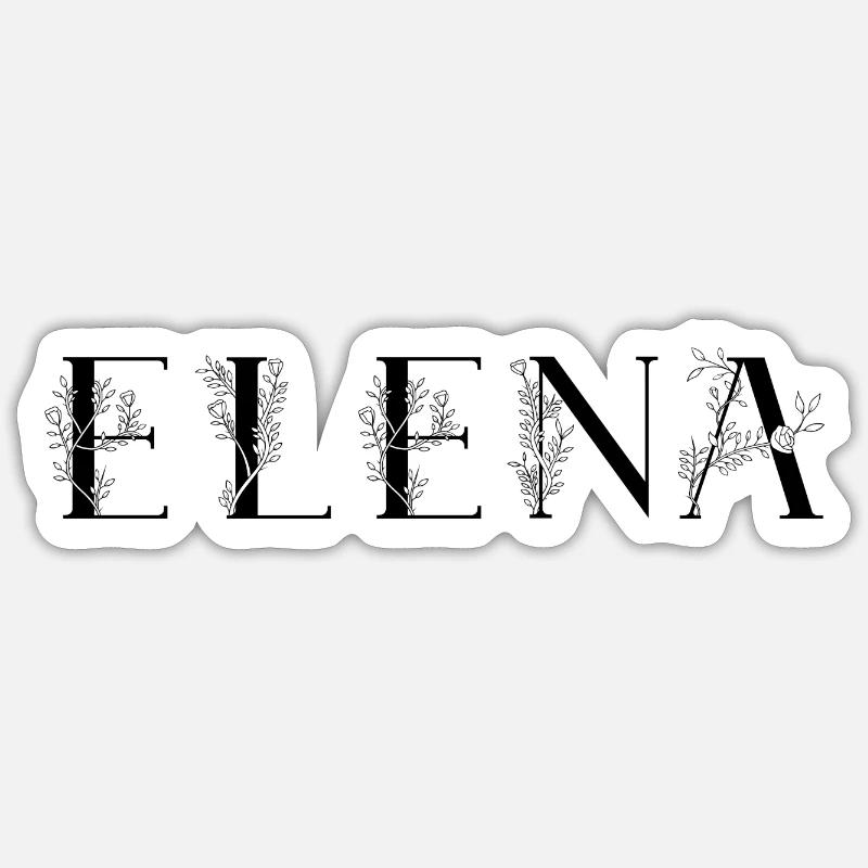 Nom - Elena - Sticker taille S (10 x 10 cm) - blanc mat