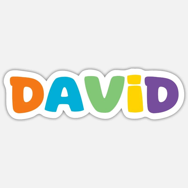 Nom - David - Sticker taille S (10 x 10 cm) - blanc mat
