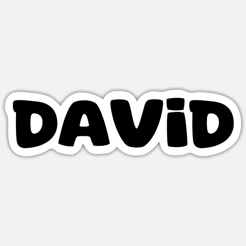 Name - David - Sticker Größe S (10 x 10 cm) - Mattweiß