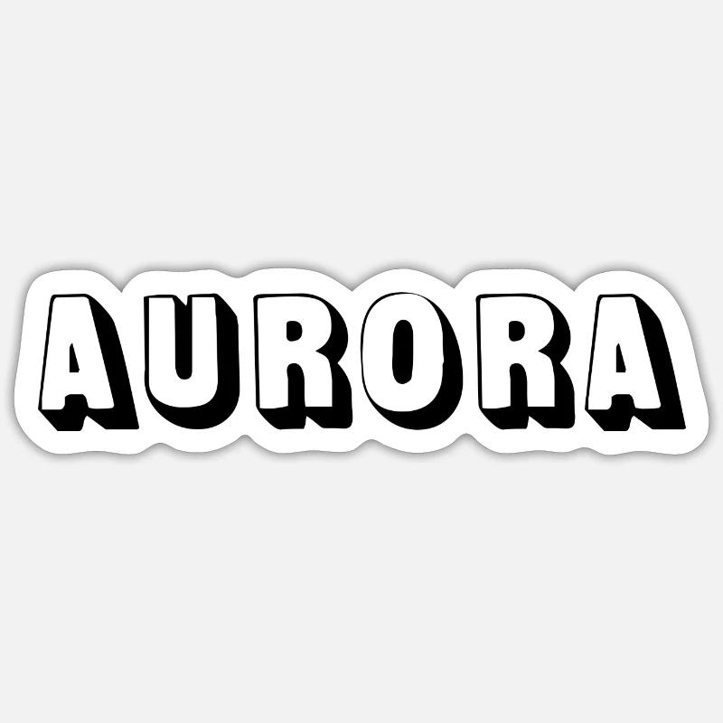 Name - Aurora - Sticker Größe S (10 x 10 cm) - Mattweiß