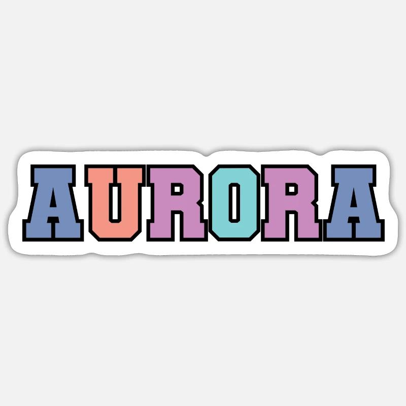 Name - Aurora - Sticker Größe S (10 x 10 cm) - Mattweiß