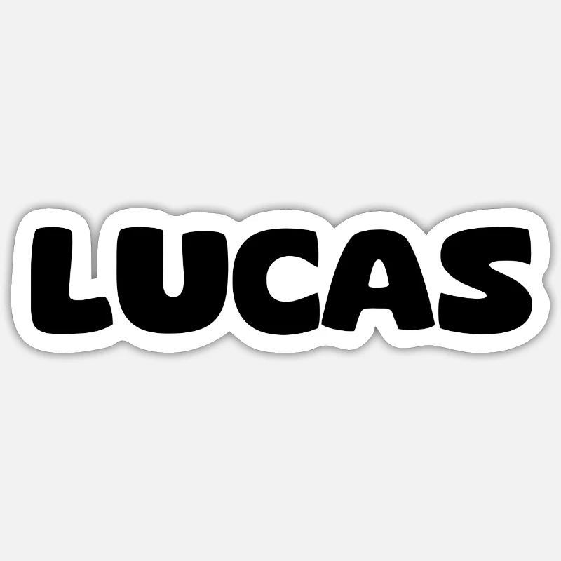 Nom - Lucas - Sticker taille S (10 x 10 cm) - blanc mat