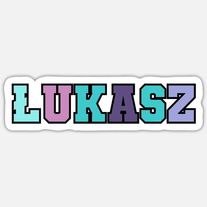 Name - Lukasz - Sticker Größe S (10 x 10 cm) - Mattweiß