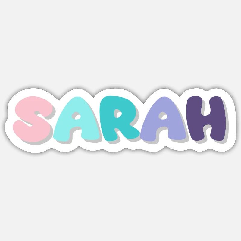 Nom - Sarah - Sticker taille S (10 x 10 cm) - blanc mat