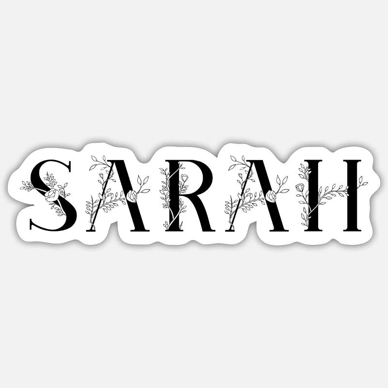 Nom - Sarah - Sticker taille S (10 x 10 cm) - blanc mat