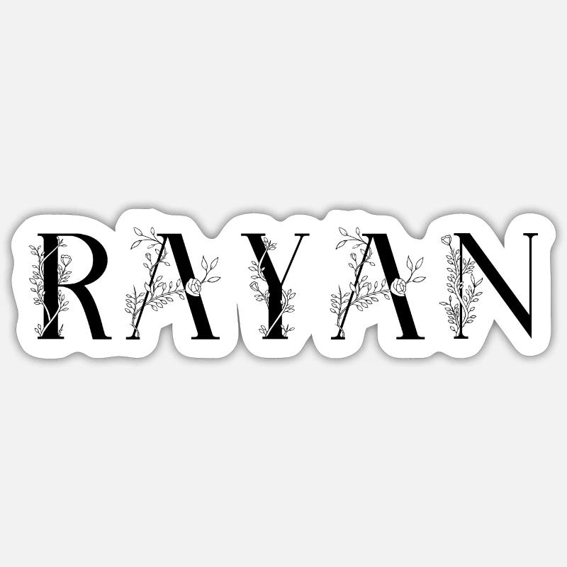 Name - Rayan - Sticker Größe S (10 x 10 cm) - Mattweiß