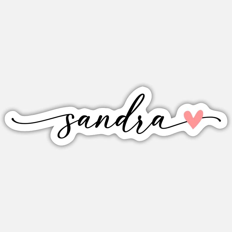 Sandra Name Calligraphy Font Sticker size S (10 x 10 cm)