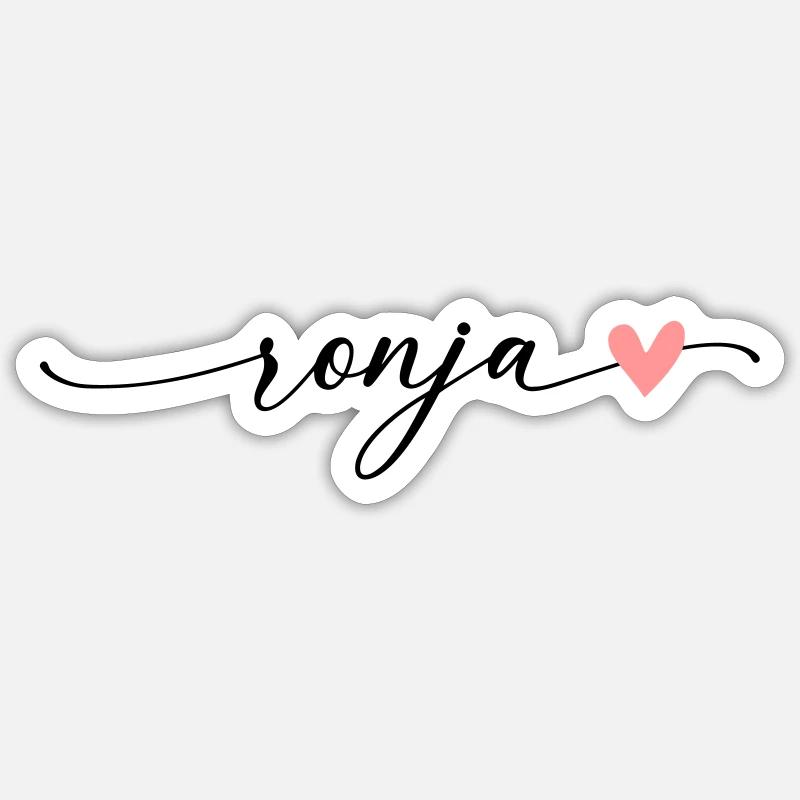 Ronja Name Calligraphy Font - Sticker size S (10 x 10 cm) - white matte
