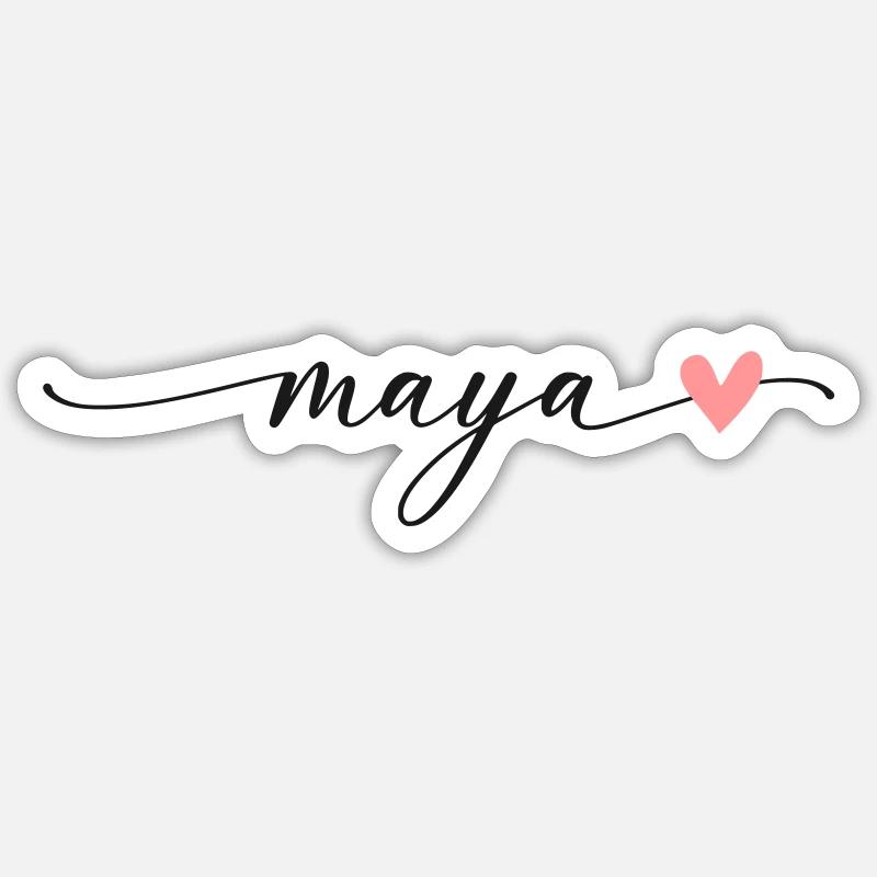 Script de calligraphie de nom maya Sticker taille S (10 x 10 cm)