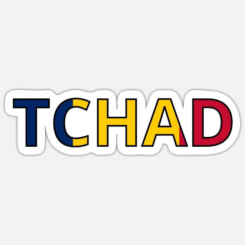 Drapeau Tchad Sticker taille S (10 x 10 cm)