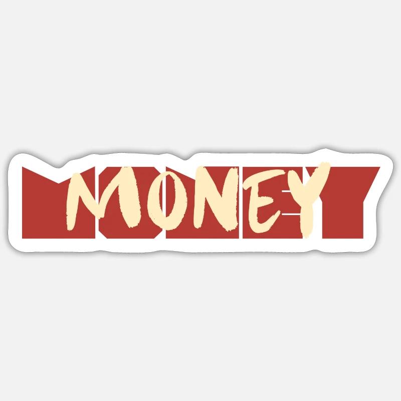 Argent - Geld - Sticker taille S (10 x 10 cm) - blanc mat