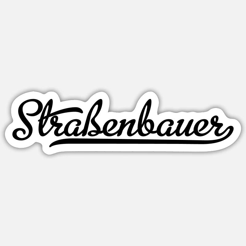Straßenbauer - Sticker Größe S (10 x 10 cm) - Mattweiß
