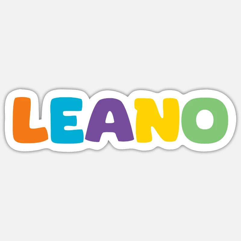 Nom - Leano - Sticker taille S (10 x 10 cm) - blanc mat