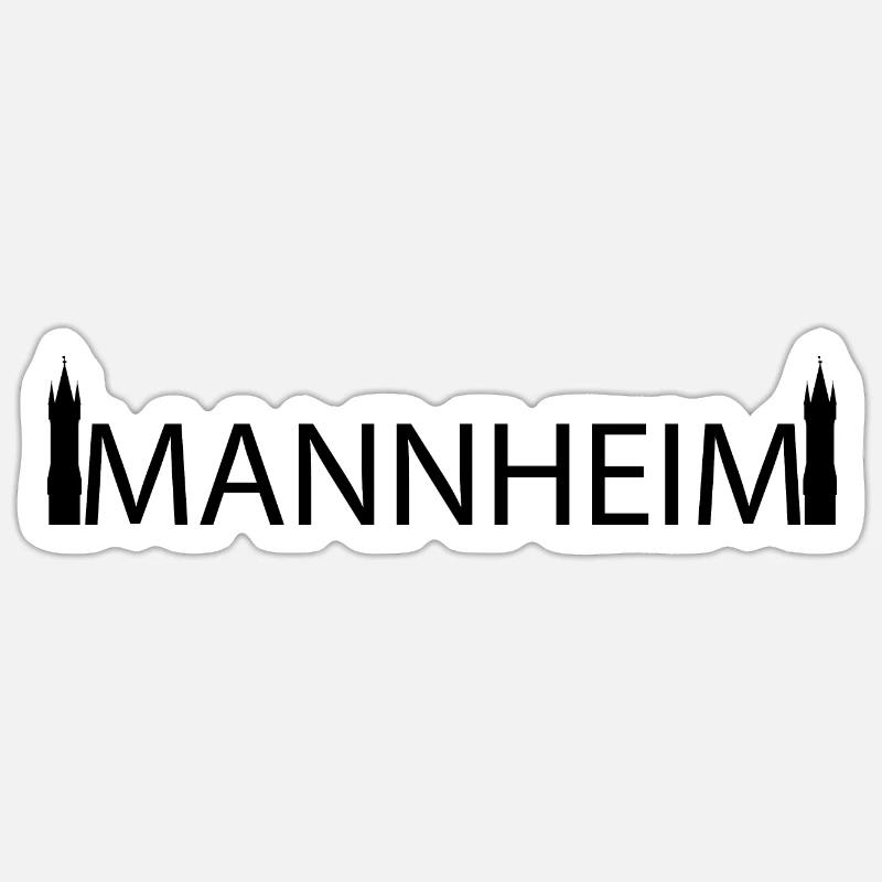 Mannheim Monnem Mannheimat - Sticker taille S (10 x 10 cm) - blanc mat
