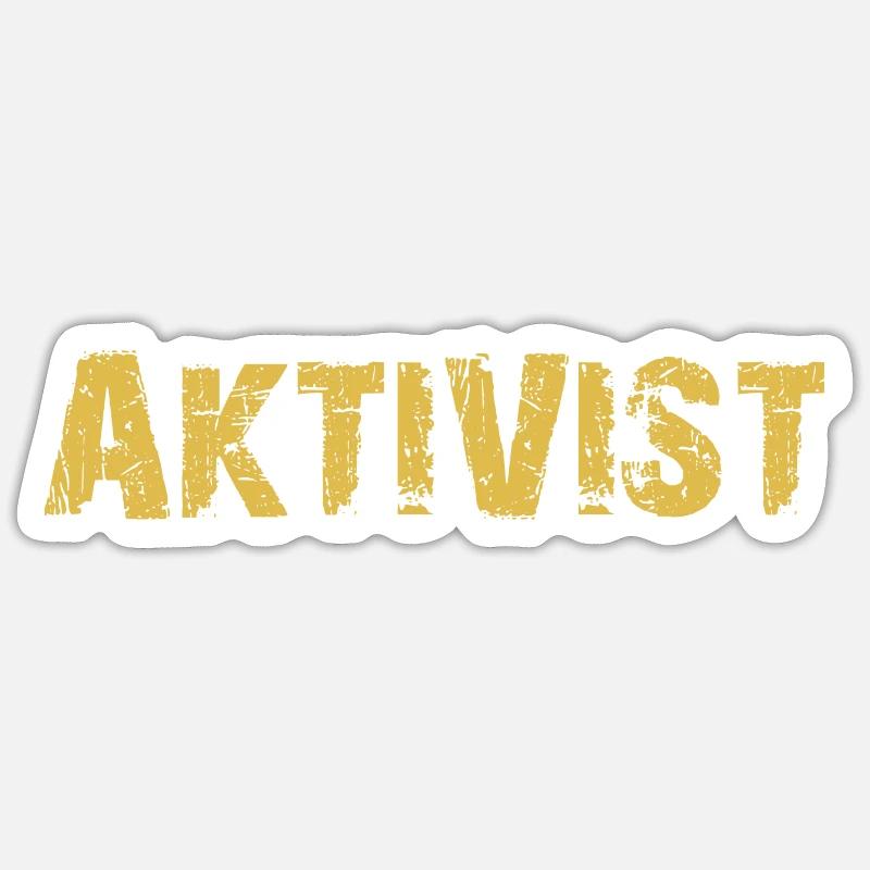 ACTIVISTE - Sticker taille S (10 x 10 cm) - blanc mat