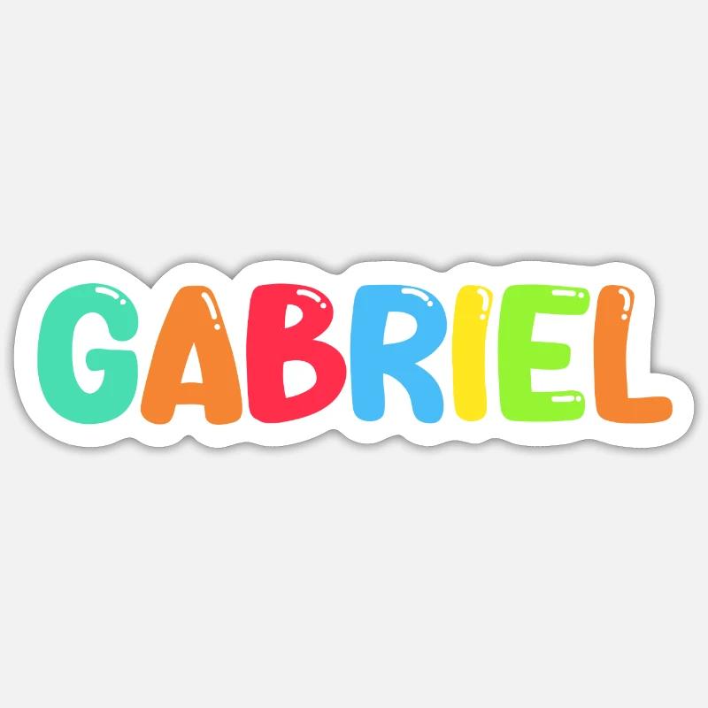 Nom - Gabriel - Sticker taille S (10 x 10 cm) - blanc mat