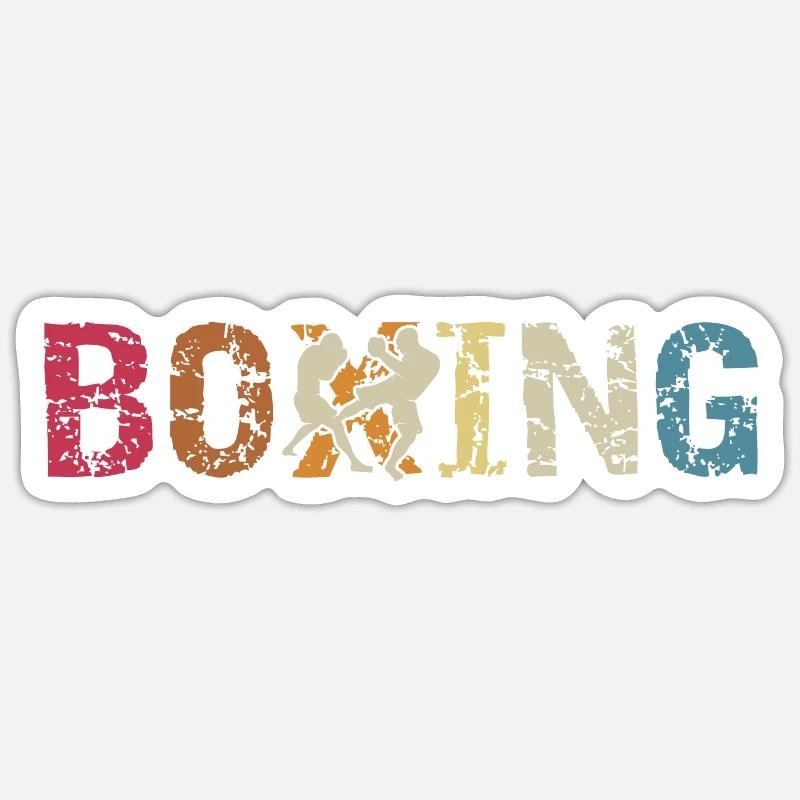 Boxe - Sticker taille S (10 x 10 cm) - blanc mat