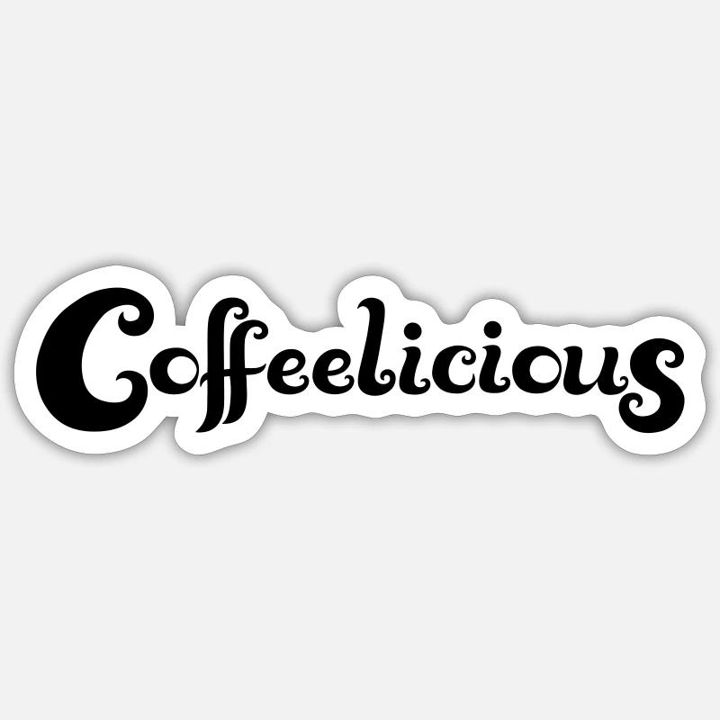 Coffeelicious - Sticker Größe S (10 x 10 cm) - Mattweiß