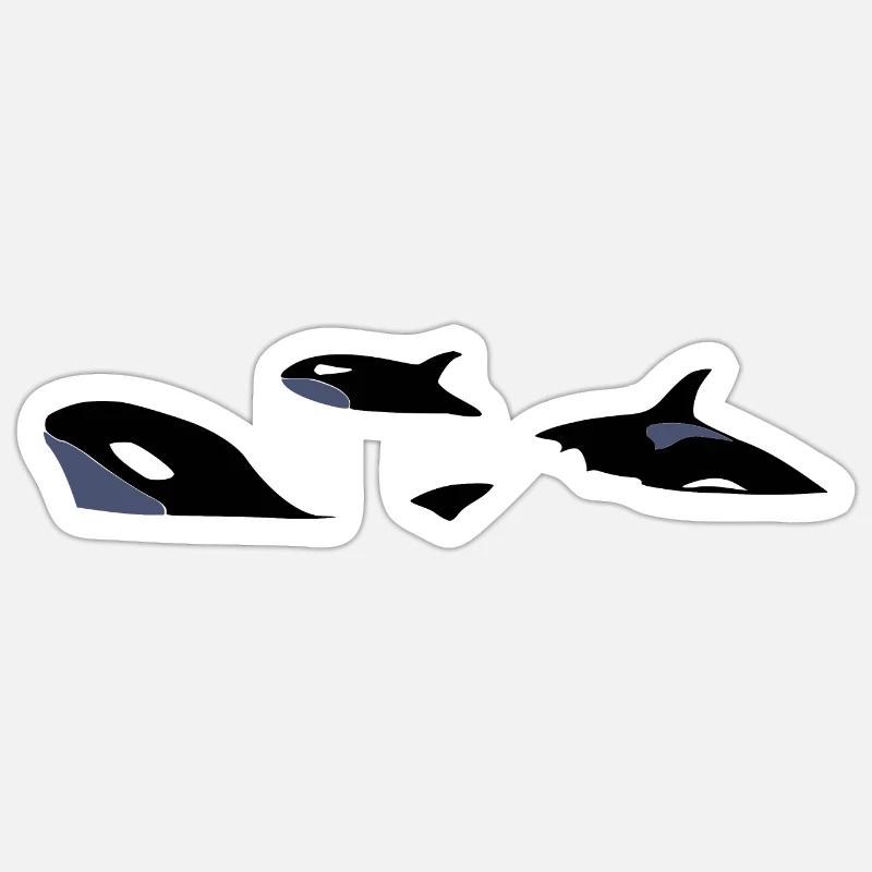 Orcas - Sticker Größe S (10 x 10 cm) - Mattweiß
