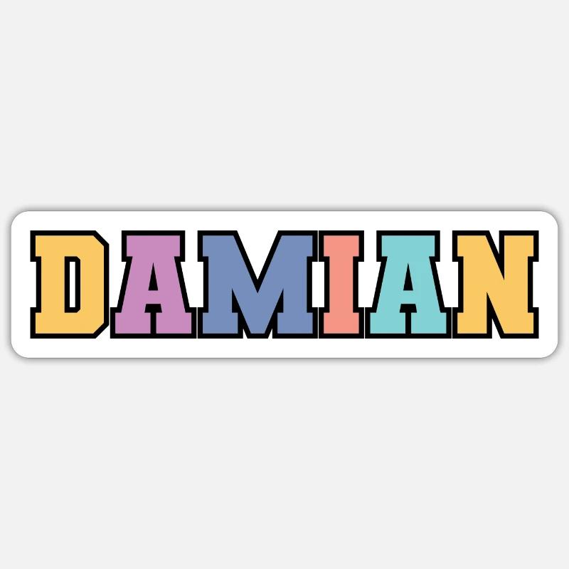 Nom - Damian - Sticker taille S (10 x 10 cm) - blanc mat