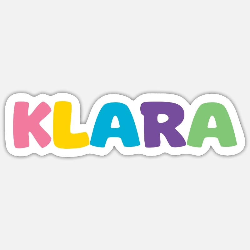 Nom - Klara - Sticker taille S (10 x 10 cm) - blanc mat