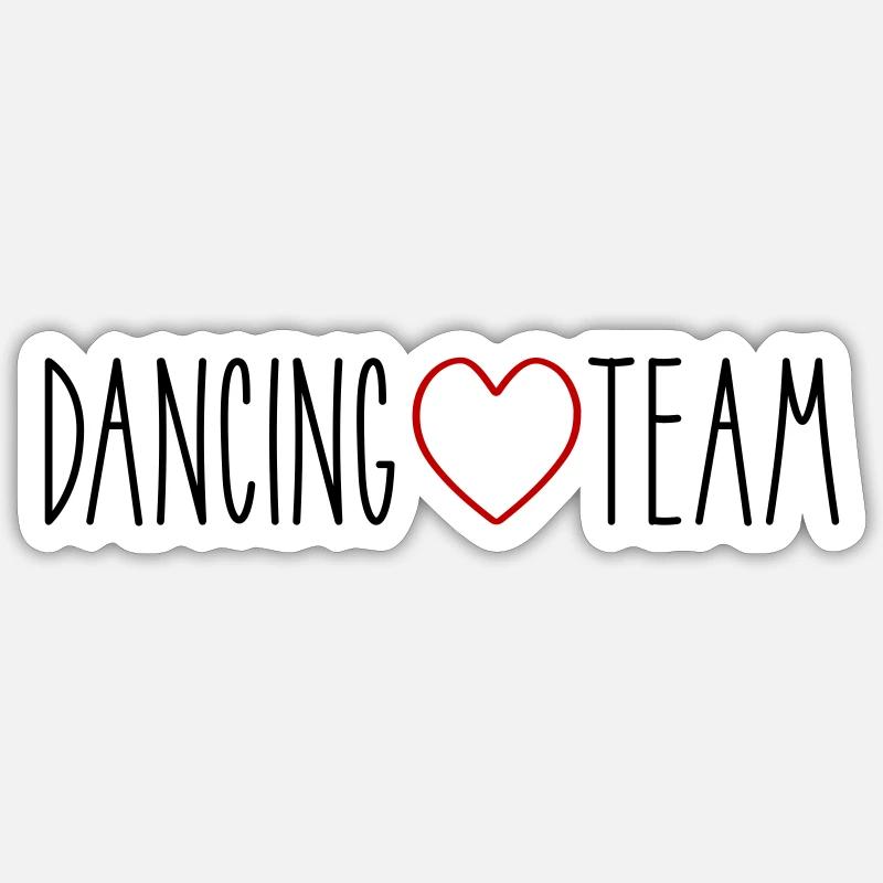 Dancing Team Herz - Sticker Größe S (10 x 10 cm) - Mattweiß