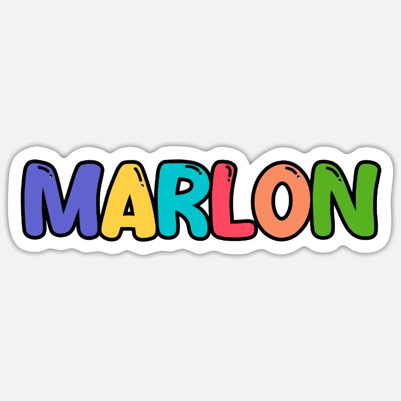 Nom - Marlon - Sticker taille S (10 x 10 cm) - blanc mat
