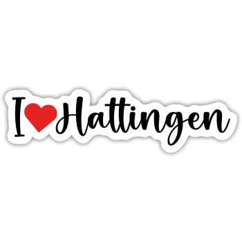 Hattingen I Love - Sticker Größe S (10 x 10 cm) - Mattweiß - Vorne