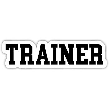 ENTRAÎNEUR - Sticker taille S (10 x 10 cm) - blanc mat - Devant