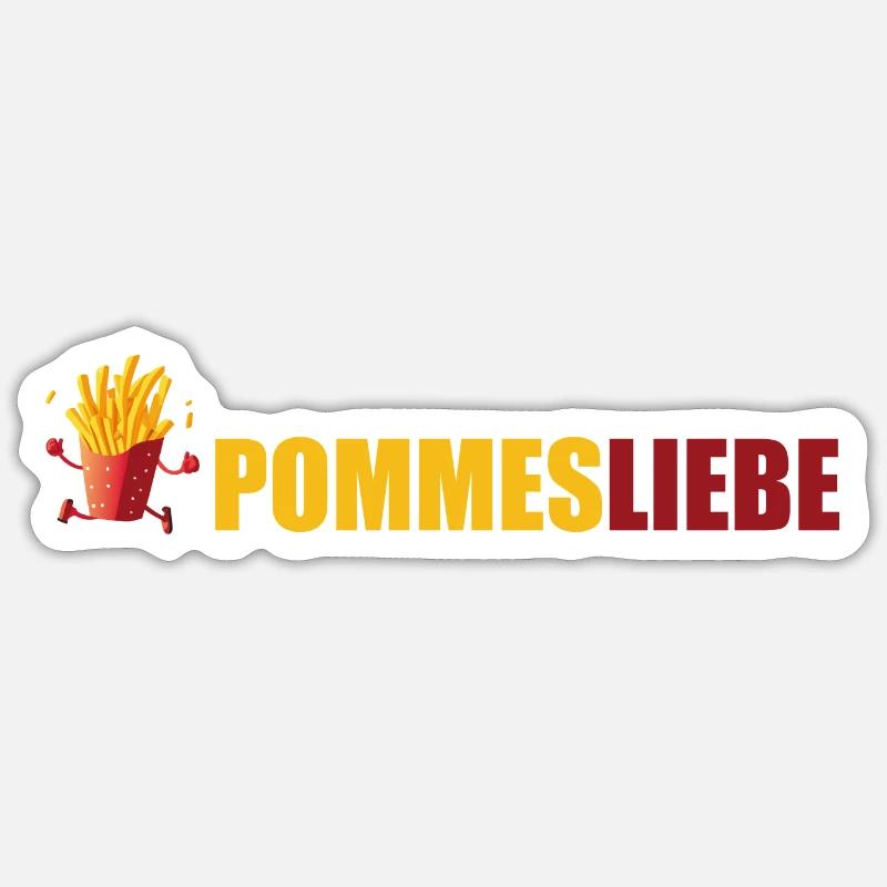pommes liebe - Sticker Größe S (10 x 10 cm) - Mattweiß