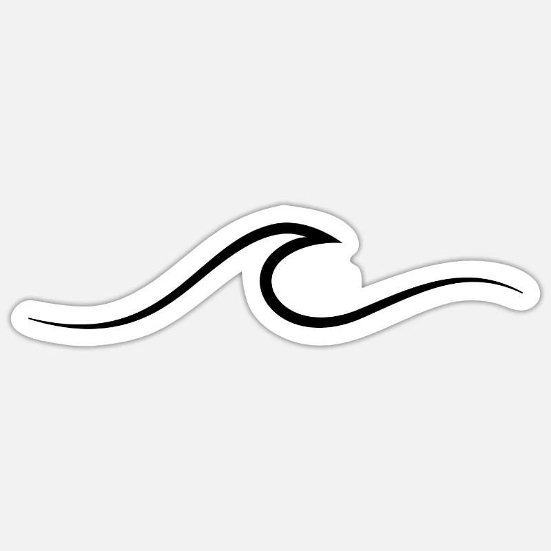 Welle wave Surfen Wasserratte Surfer - Sticker Größe S (10 x 10 cm) - Mattweiß