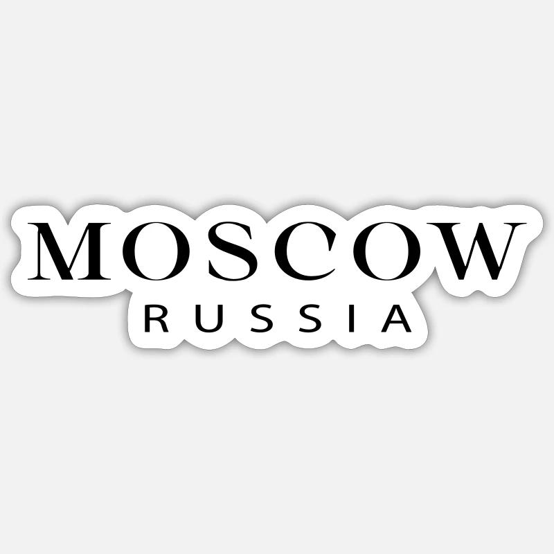 Moscou - Russie - Sticker taille S (10 x 10 cm) - blanc mat