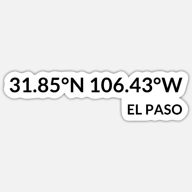 El Paso, Texas, USA Coordinates Sticker size S (10 x 10 cm)