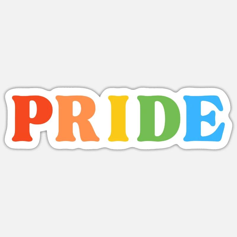 Pride Rainbow Typography - Sticker size S (10 x 10 cm) - white matte