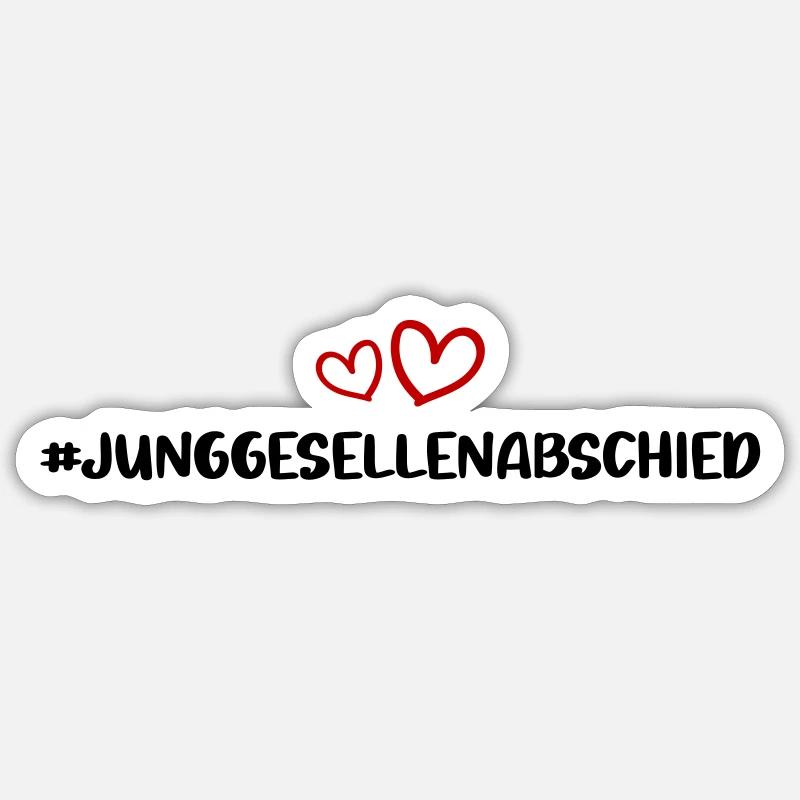 Junggesellenabschied Herz - Sticker Größe S (10 x 10 cm) - Mattweiß