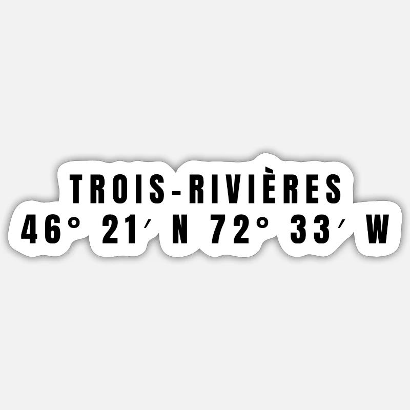 Coordonnées de Trois-Rivières, Canada - Sticker taille S (10 x 10 cm) - blanc mat