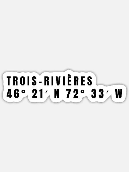 Trois-Rivières Kanada Koordinaten - Sticker Größe S (10 x 10 cm) - Mattweiß