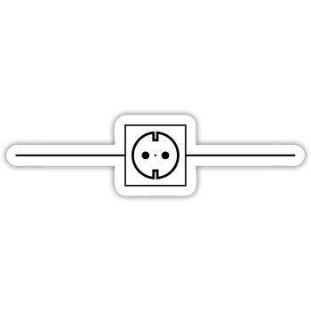 Steckdose Strom Icon Elektriker - Sticker Größe S (10 x 10 cm) - Mattweiß - Vorne