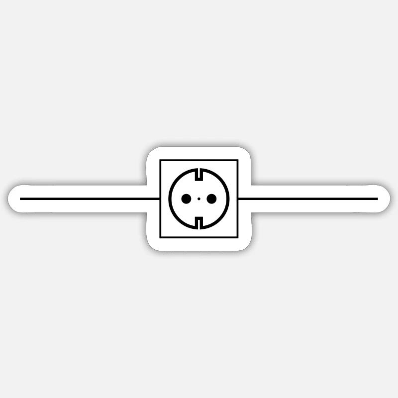 Steckdose Strom Icon Elektriker - Sticker Größe S (10 x 10 cm) - Mattweiß