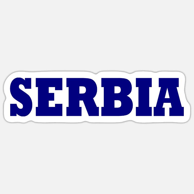 Serbie - Sticker taille S (10 x 10 cm) - blanc mat
