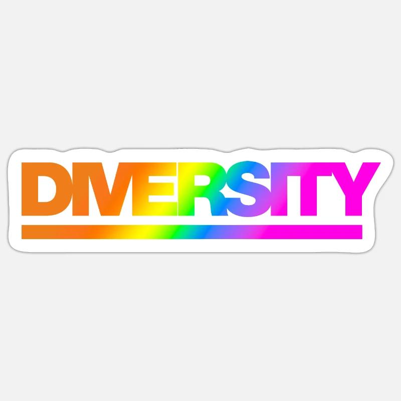 Typo Diversity Rainbow - Sticker Größe S (10 x 10 cm) - Mattweiß