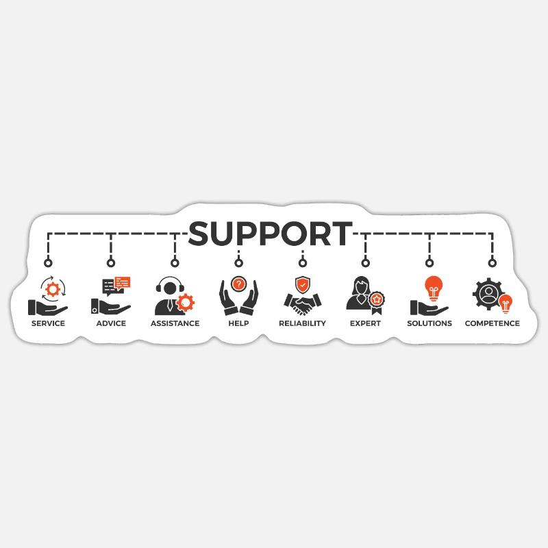 Support-Team - Sticker Größe S (10 x 10 cm) - Mattweiß