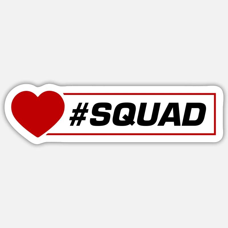 Squad Heart - Sticker size S (10 x 10 cm) - white matte