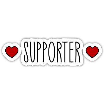 Supporter Herz - Sticker Größe S (10 x 10 cm) - Mattweiß - Vorne