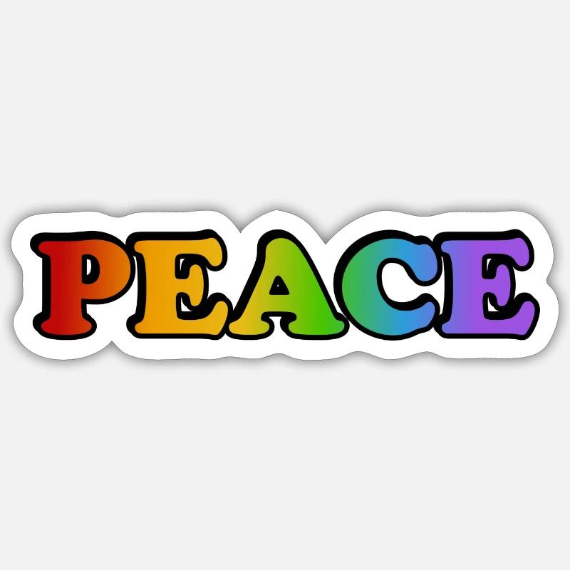 Peace rainbow - Sticker size S (10 x 10 cm) - white matte