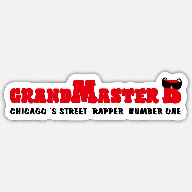 Grandmaster B - Sticker Größe S (10 x 10 cm) - Mattweiß